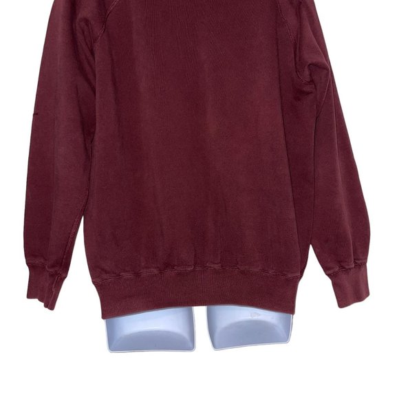 Vintage Ralph Lauren Rugby Polo Sweatshirt Mens L Burgundy Well Worn Embroidered - Picture 8 of 10